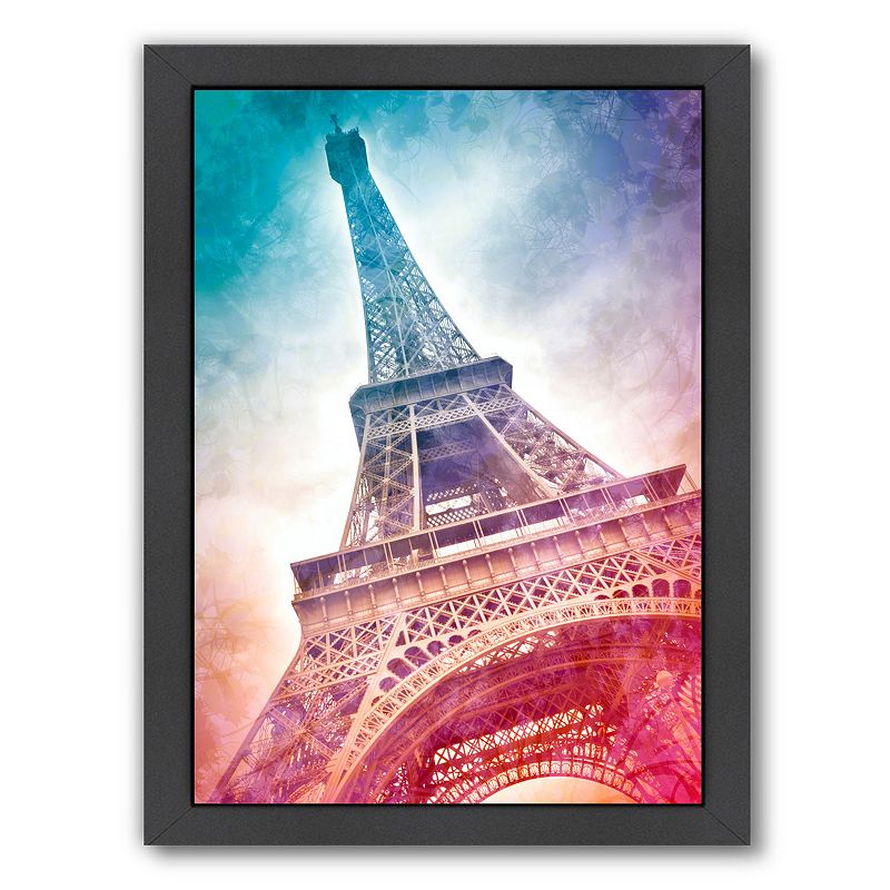 Americanflat Modern Art Paris Eiffel Tower Framed Wall Art, Multicolor, Med