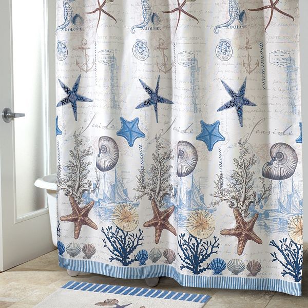 Avanti Antigua Shower Curtain, Ocean Themed Shower Curtain