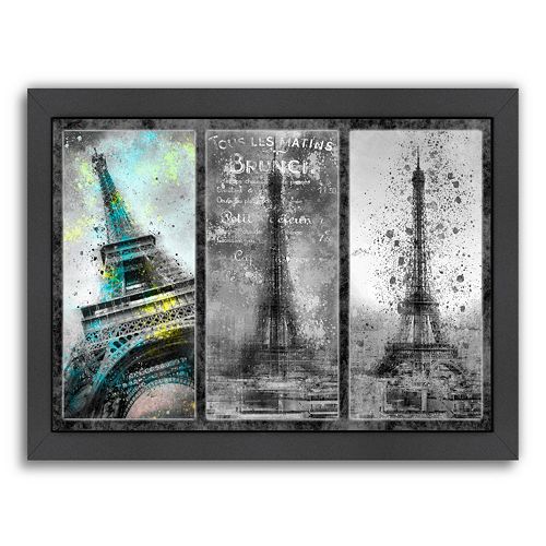 Americanflat Paris Eiffel Tower Collage Framed Wall Art