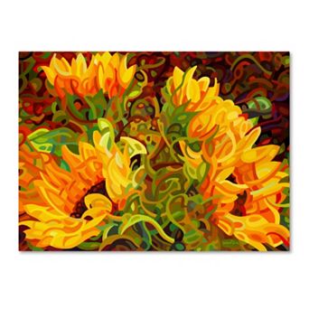 Trademark Fine Art Four Sunflowers Canvas Wall Art