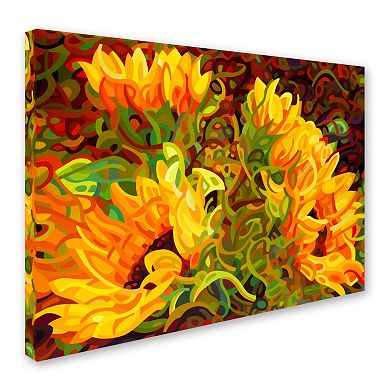 Trademark Fine Art Four Sunflowers Canvas Wall Art