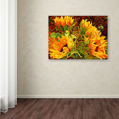 Trademark Fine Art Four Sunflowers Canvas Wall Art