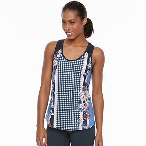 Women's FILA SPORT® Printed Core Mesh Inset Workout Tank Top