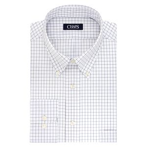 Men's Chaps Regular-Fit Plaid Wrinkle-Free Stretch Collar Dress Shirt