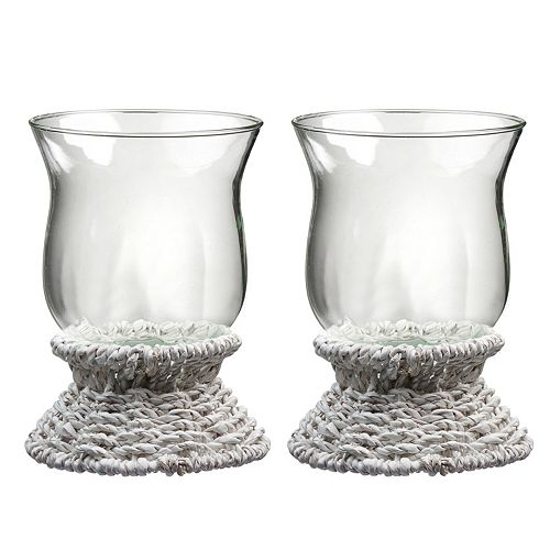 Global Amici Sea Breeze 2-pc. Hurricane Pillar Candleholder Set