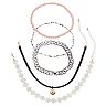 Mudd® Flower, Faux Suede, Tattoo & Beaded Choker Necklace Set