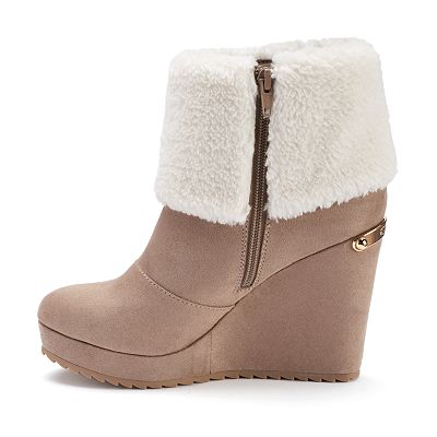 Juicy Couture Women s Buckle Wedge Ankle Boots