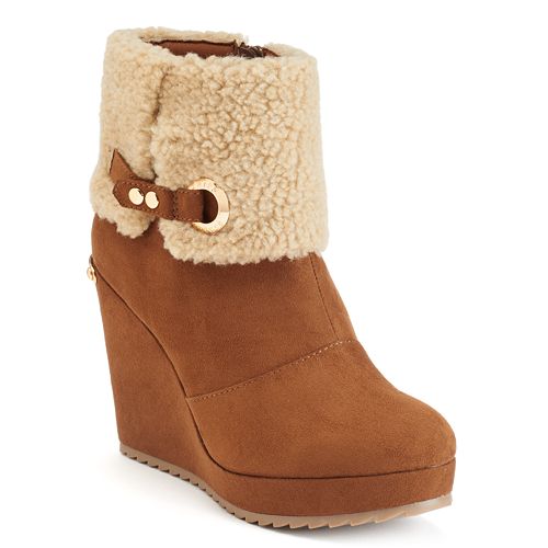 Juicy Couture Women's Buckle Wedge Ankle Boots