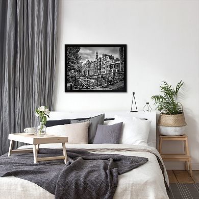 Americanflat Amsterdam Flower Canal Framed Wall Art