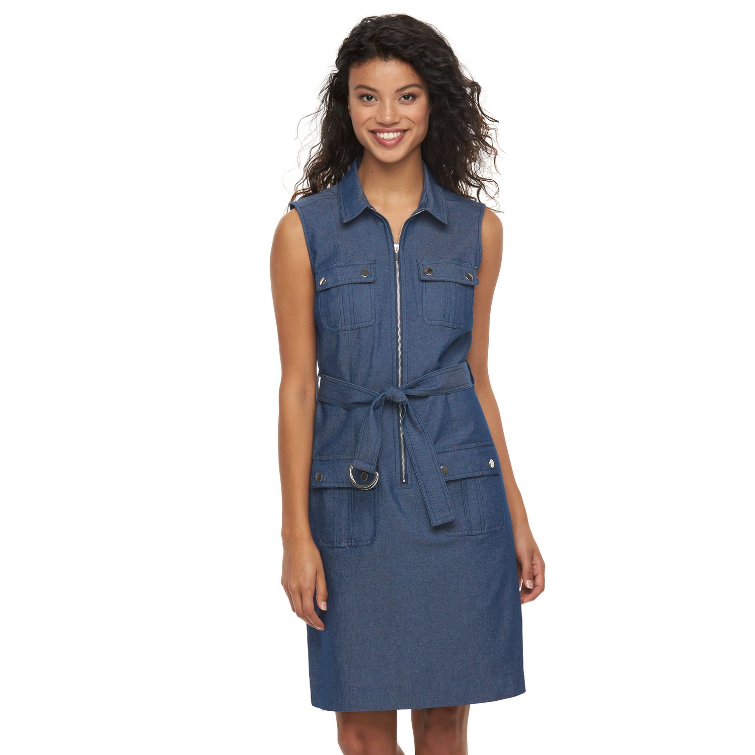 sharagano denim dress