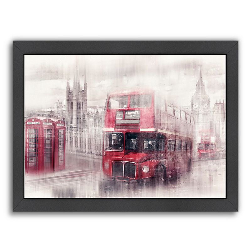 Americanflat City Art London Westminster Collage Framed Wall Art, Multicolo