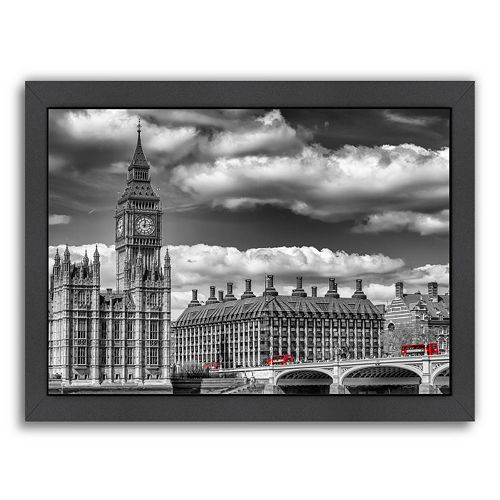 Americanflat London Big Ben & Red Bus Framed Wall Art