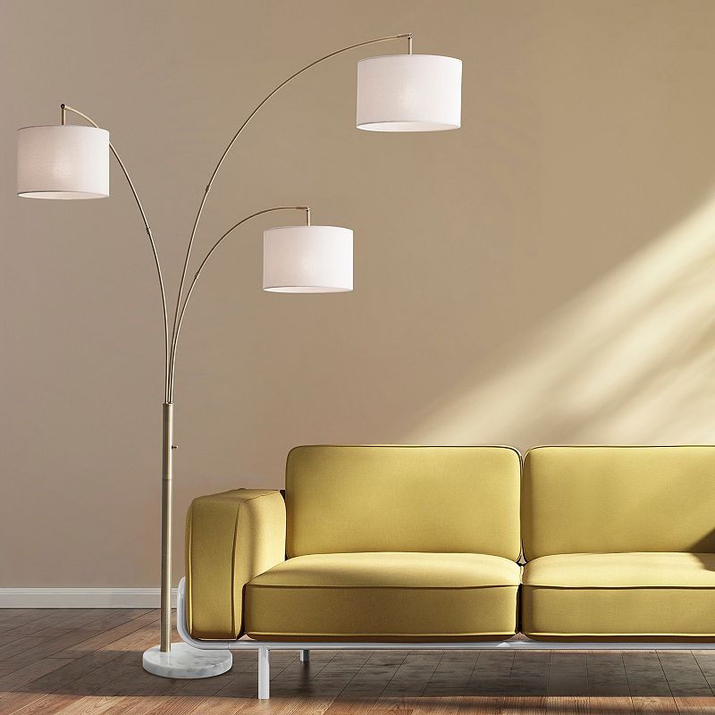 Adesso Bowery 3-Arm Arc Lamp, Gold