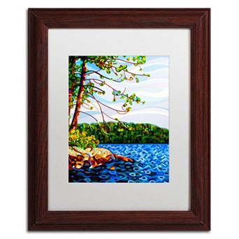 Trademark Fine Art "View From Mazengah" Wood Finish Matted Framed Wall Art