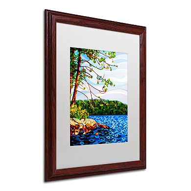 Trademark Fine Art "View From Mazengah" Wood Finish Matted Framed Wall Art