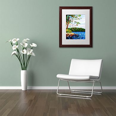 Trademark Fine Art "View From Mazengah" Wood Finish Matted Framed Wall Art