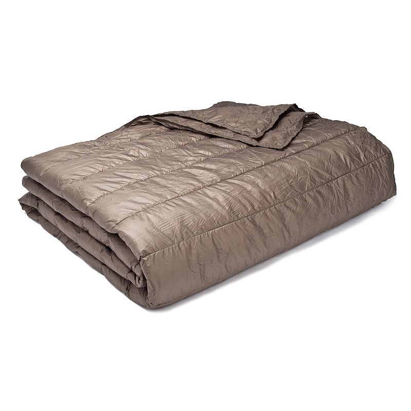 Perform PUFF Ultralight Down Alternative Indoor / Outdoor Blanket, Beig/Gre