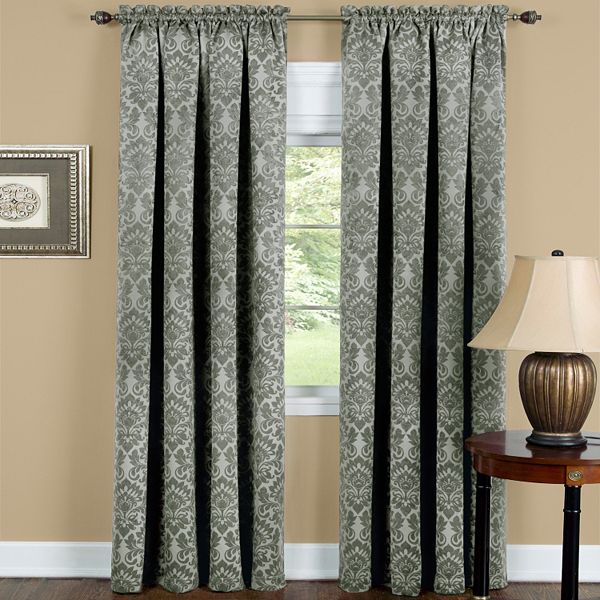 Sutton Blackout 1-Panel Damask Window Curtain