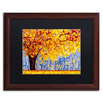 Trademark Fine Art "October Gold" Wood Finish Matted Framed Wall Art