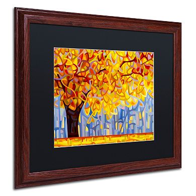 Trademark Fine Art "October Gold" Wood Finish Matted Framed Wall Art