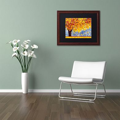Trademark Fine Art "October Gold" Wood Finish Matted Framed Wall Art
