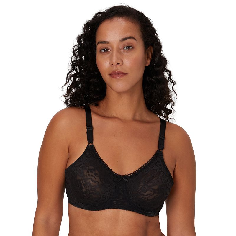 Bali Lace 'n Smooth Underwire Bra DF3432, Women's, Size: 40 C, Black