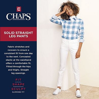 Women's Chaps Solid Straight-Leg Pants 