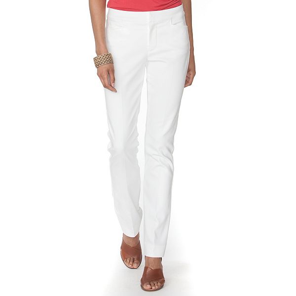 Women's Chaps Solid StraightLeg Pants