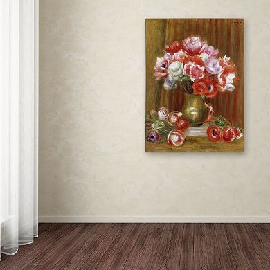 Trademark Fine Art "Anemones 1909" Canvas Wall Art by Pierre Renoir