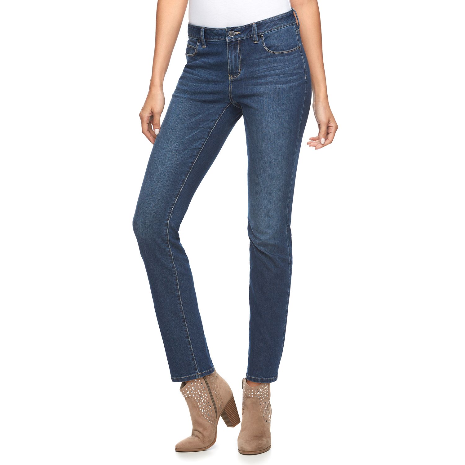 Jennifer Lopez Midrise Straight-Leg Jeans