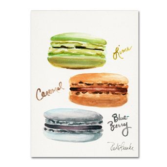 Trademark Fine Art 3 Macarons with Words Canvas Wall Art