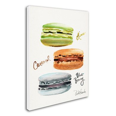 Trademark Fine Art 3 Macarons with Words Canvas Wall Art
