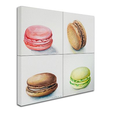 Trademark Fine Art 4 Macarons Canvas Wall Art