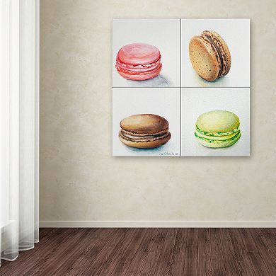 Trademark Fine Art 4 Macarons Canvas Wall Art