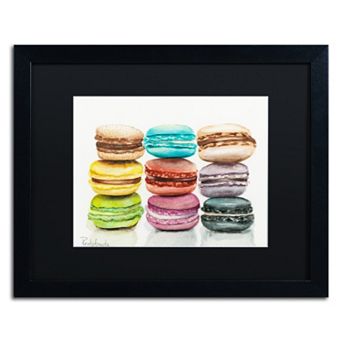 Trademark Fine Art 9 Macarons Matted Black Framed Wall Art