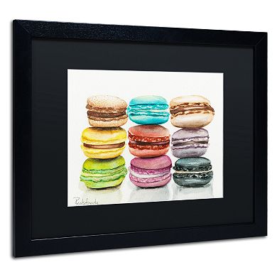 Trademark Fine Art 9 Macarons Matted Black Framed Wall Art
