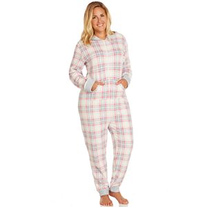 Plus Size Cuddl Duds Pajamas: Star Gazer 1-Piece Microfleece Pajamas