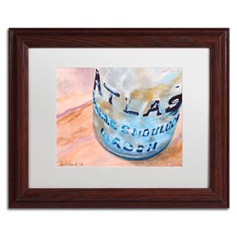 Trademark Fine Art Atlas Jar Wood Finish Matted Framed Wall Art