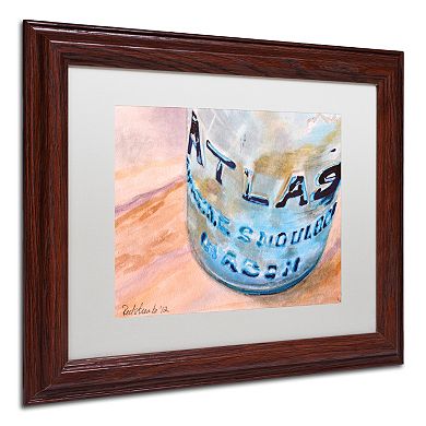 Trademark Fine Art Atlas Jar Wood Finish Matted Framed Wall Art