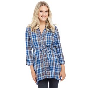 Maternity Oh Baby by Motherhood鈩?Plaid Tunic