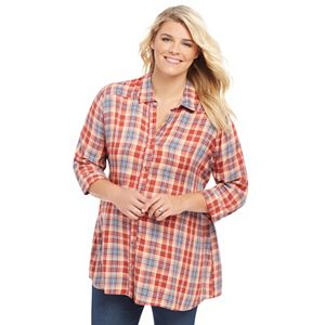 Plus Size Maternity Oh Baby by Motherhood鈩?Plaid Tunic