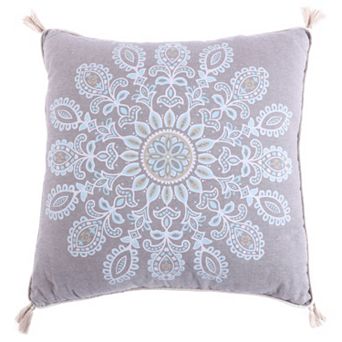 Spruce Spa Print Tassel Throw Pillow