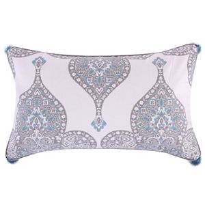 Architectural Print Tassel Throw Pillow