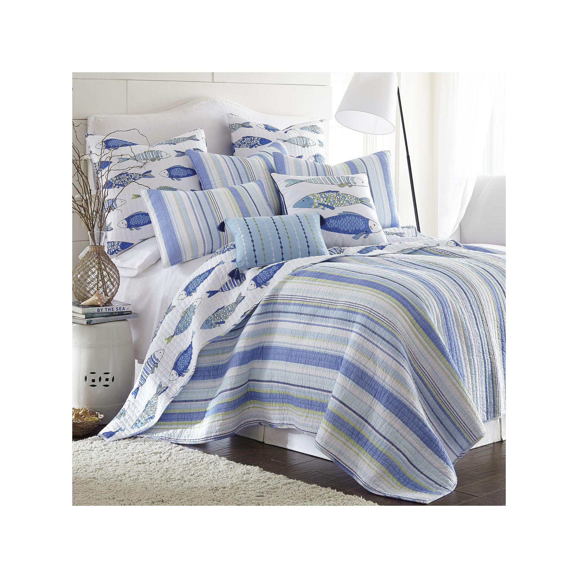 Levtex Home Catalina Fish Quilt Set, Blue
