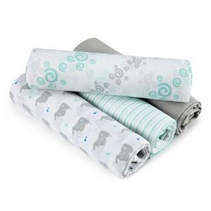 aden by aden + anais SwaddlePlus 4-pk. Baby Boy Muslin Blankets