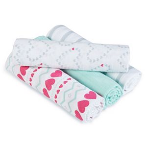 aden by aden + anais SwaddlePlus 4-pk. Baby Girl Muslin Swaddles