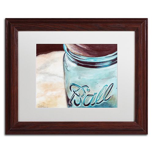 Trademark Fine Art Ball Jar Wood Finish Framed Wall Art