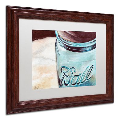 Trademark Fine Art Ball Jar Wood Finish Framed Wall Art
