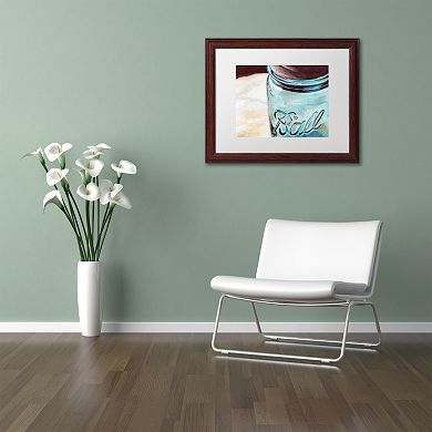 Trademark Fine Art Ball Jar Wood Finish Framed Wall Art