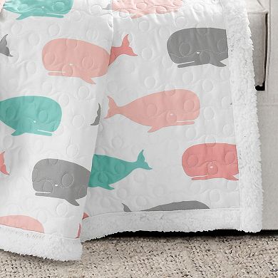 Lush Decor Whale Reversible Sherpa Throw